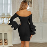 Ana Bell Sleeve Bandage Dress In Black